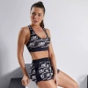 Zestaw fitness LABELLAMAFIA SET TOP + SHORTS ECCENTRIC STAMPED
