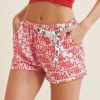 Spodenki krótkie damskie LABELLAMAFIA SHORTS NEUTRAL FLOWERS