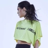 Top damski LABELLAMAFIA CROPPED YELLOW