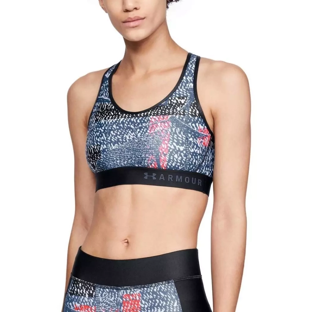Biustonosz sportowy UA Armour Mid Keyhole Print 