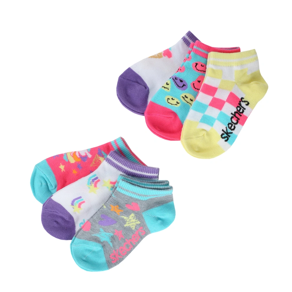 Skarpety dziewczęce SKECHERS 6PK GIRLS NON TERRY LOW CUT