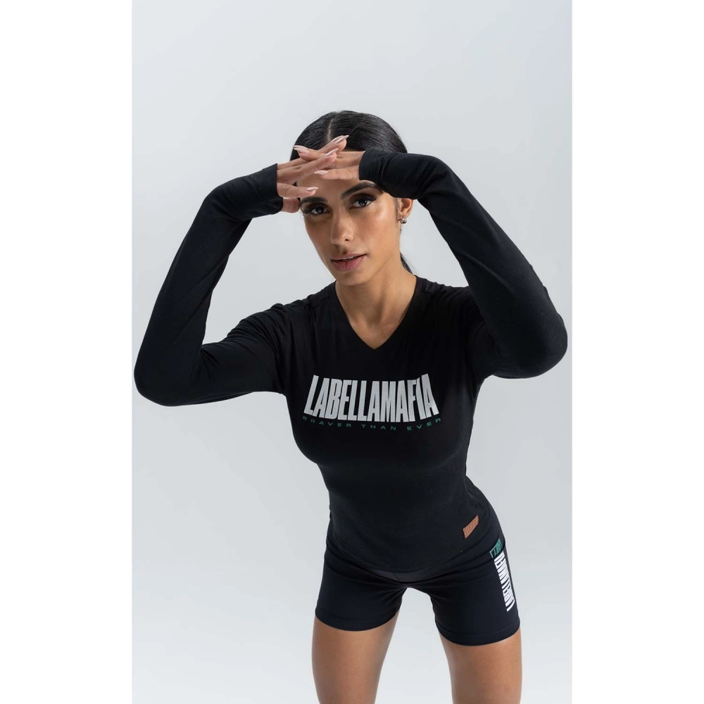Koszulka damska LABELLAMAFIA T-SHIRT BRAVE BLACK