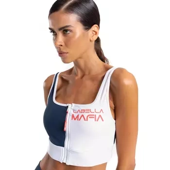 Biustonosz sportowy LABELLAMAFIA TOP GRAVITY BLUE / BRANCO