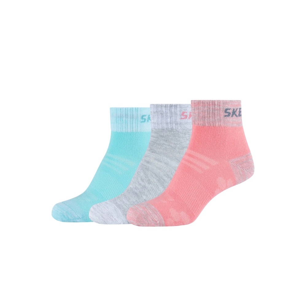 Skarpety dziewczęce SKECHERS GIRLS MESH VENTILATION QUARTER 3P