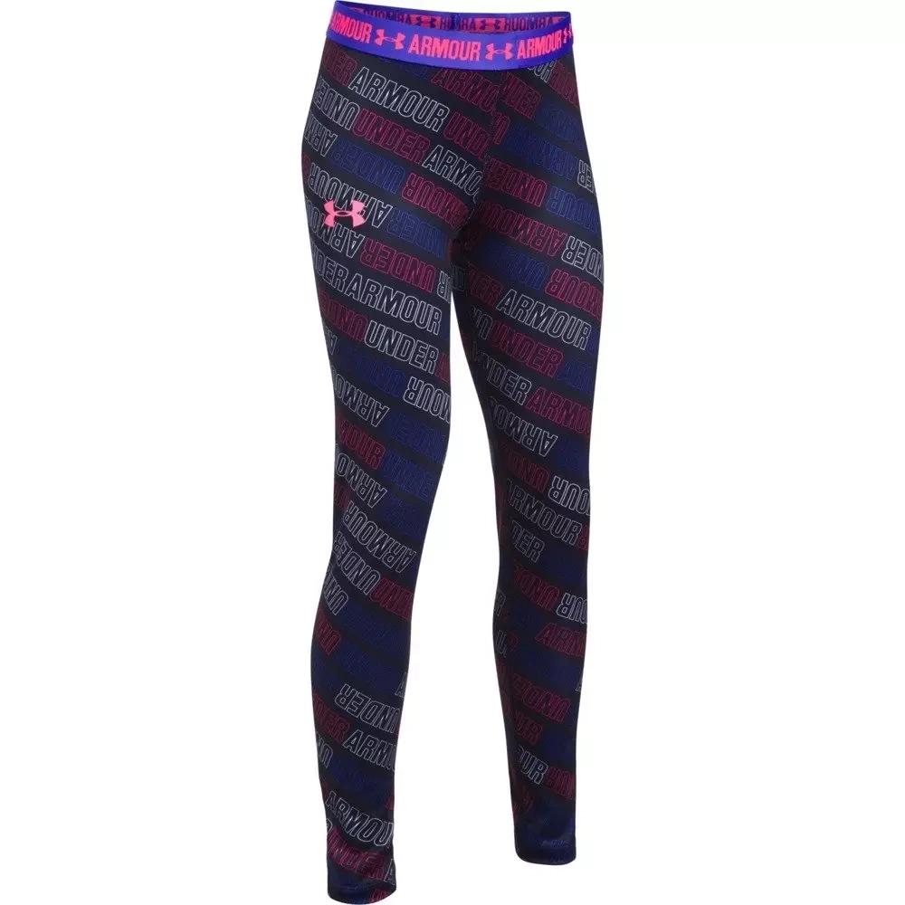 Legginsy dziewczęce UA HG ARMOUR PRINTED LEGGING  