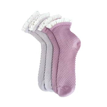 Skarpety damskie LEMON 2PK WOMENS NON TERRY TEXTURE LACE CREW