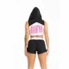 Zestaw fitness damski LABELLAMAFIA SET (CROPPED SHIRT + SHORTS) REACT BLACK