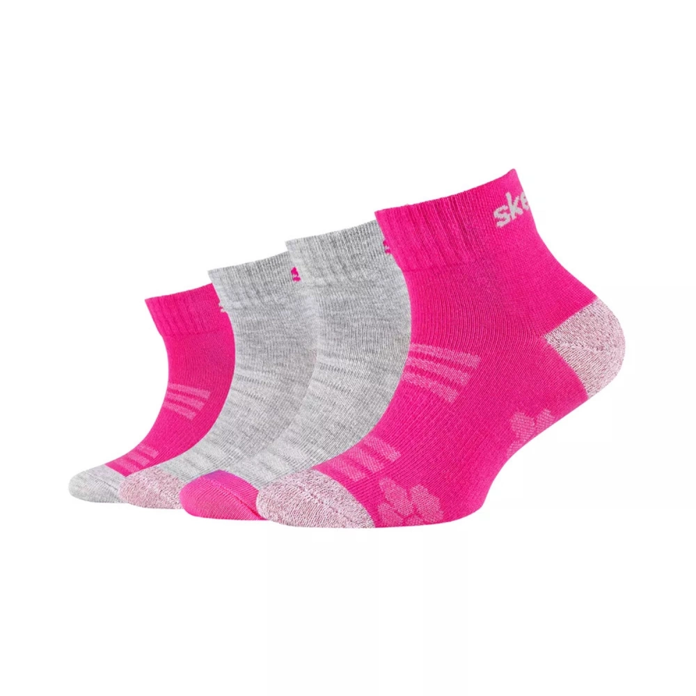 Skarpety dziewczęce SKECHERS GIRLS MESH VENTILATION ORGANIC GLOW QUARTER 4P
