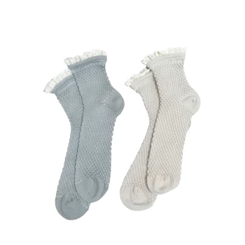 Skarpety damskie LEMON 2PK WOMENS NON TERRY TEXTURE LACE CREW