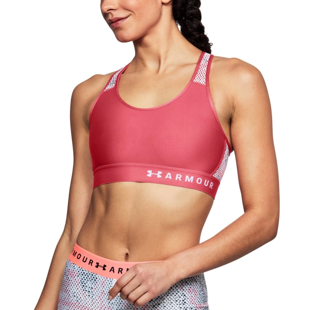 Biustonosz sportowy UA ARMOUR MID KEHOLE MESH 