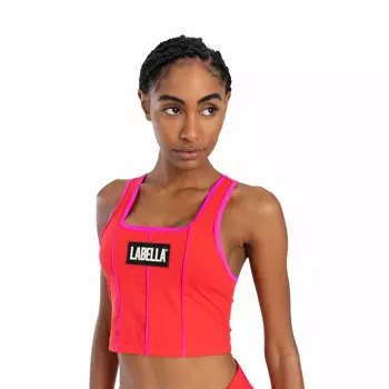 Biustonosz sportowy LABELLAMAFIA SPORTS BRA WAKE UP RED