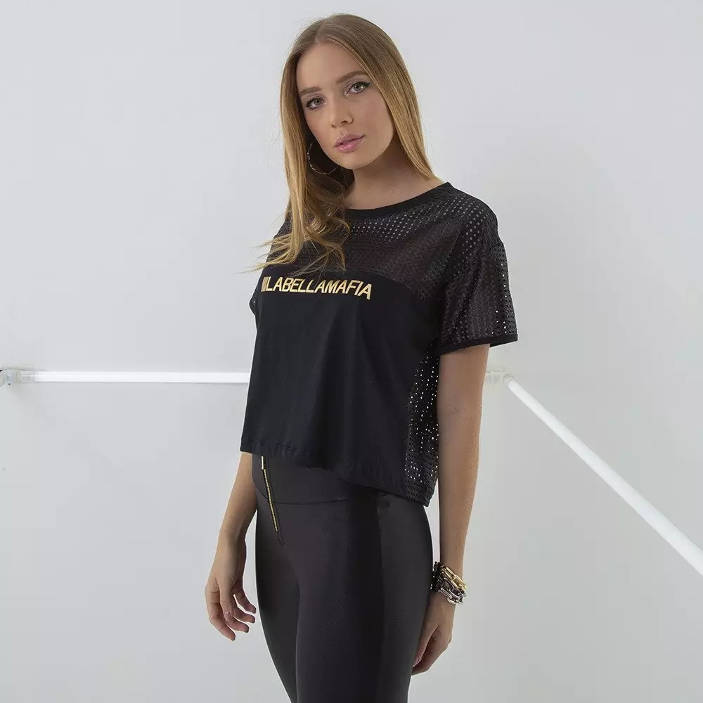 Koszulka damska LABELLAMAFIA GOLD CAMMO T-SHIRT BLACK 