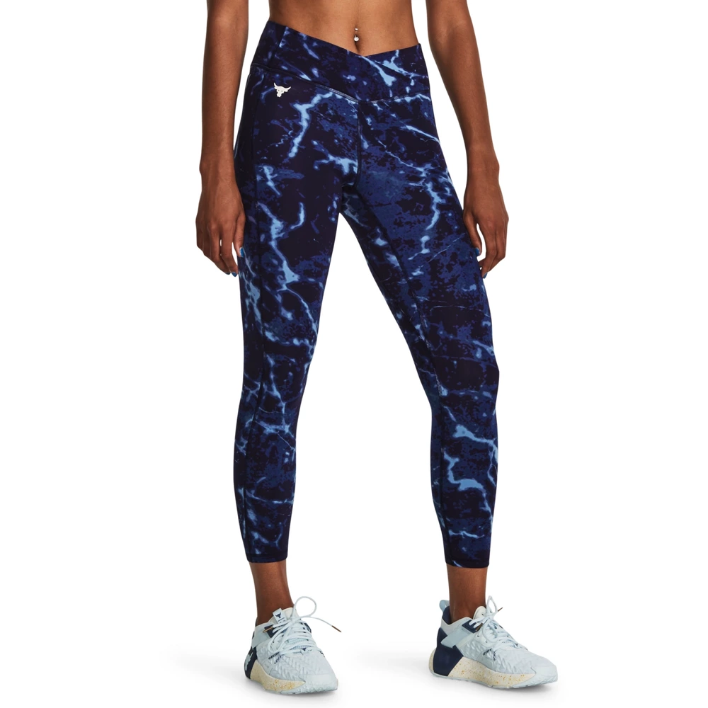 Legginsy damskie UNDER ARMOUR PROJECT ROCK Crossover Lets Go Printed Ankle Leggings