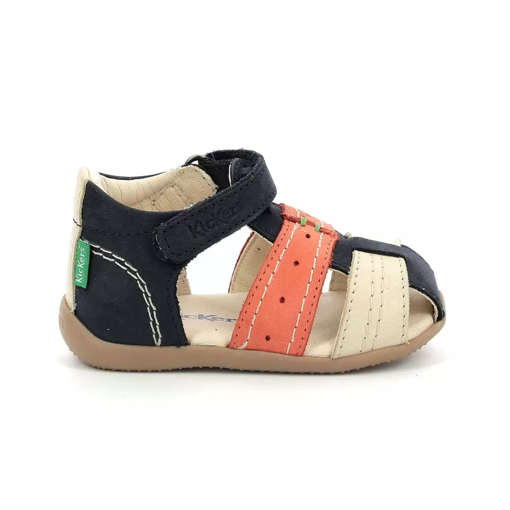 Sandały dziecięce Kickers BIGBAZAR-2 MARINE BEIGE ORANGE