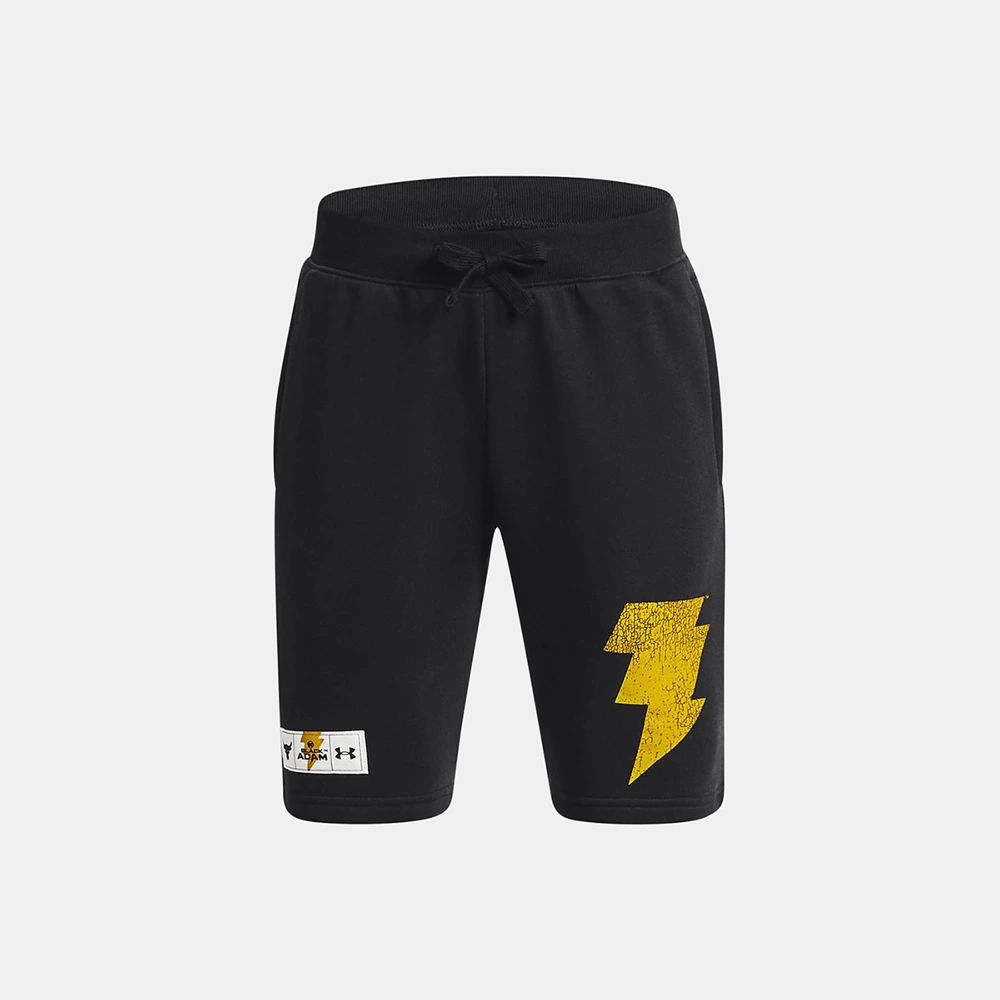 Spodenki krótkie chłopięce Under Armour PROJECT ROCK BLACK ADAM RIVAL TERRY SHORT