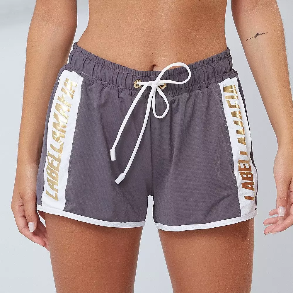 Spodenki krótkie damskie LABELLAMAFIA SHORTS GREY&GOLD