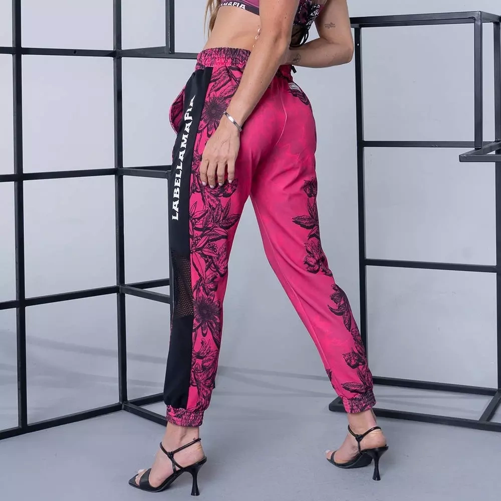 Spodnie damskie LABELLAMAFIA PANTS NEUTRAL FLOWERS