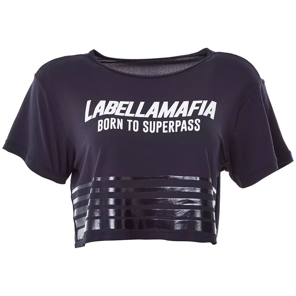 Top damski LABELLAMAFIA UNBROKEN CROPPED BLACK 